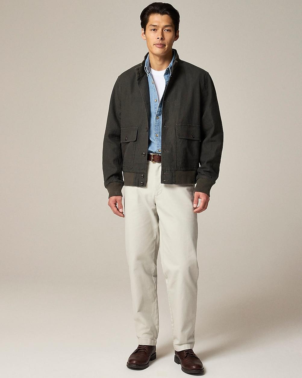 Flight jacket in linen-cotton blend by J.CREW