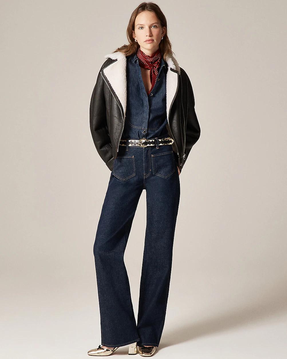 Full-length slim-wide jean with patch pockets by J.CREW