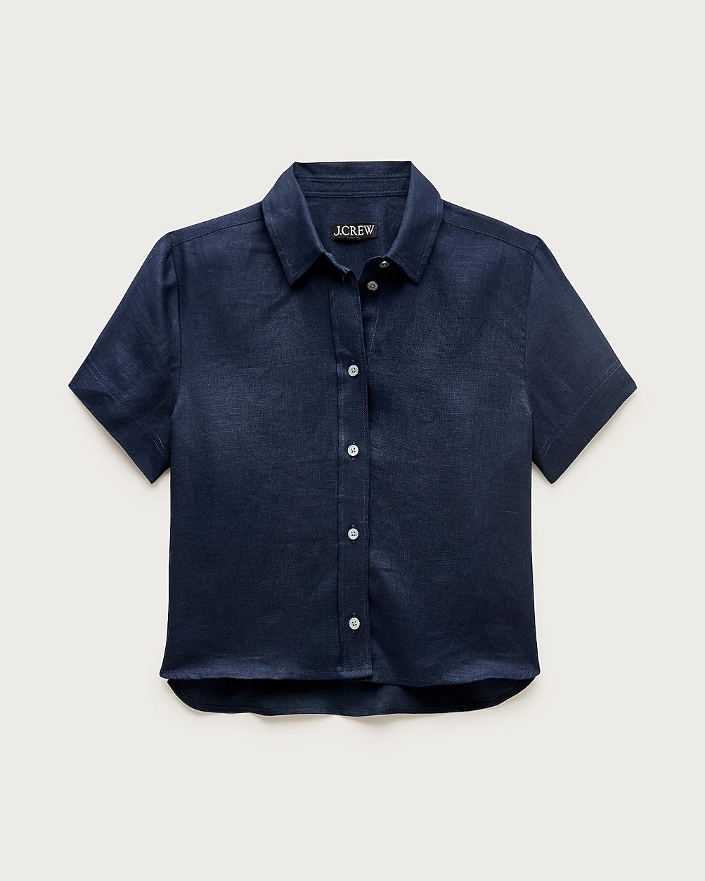 Gamine button-down shirt in linen by J.CREW