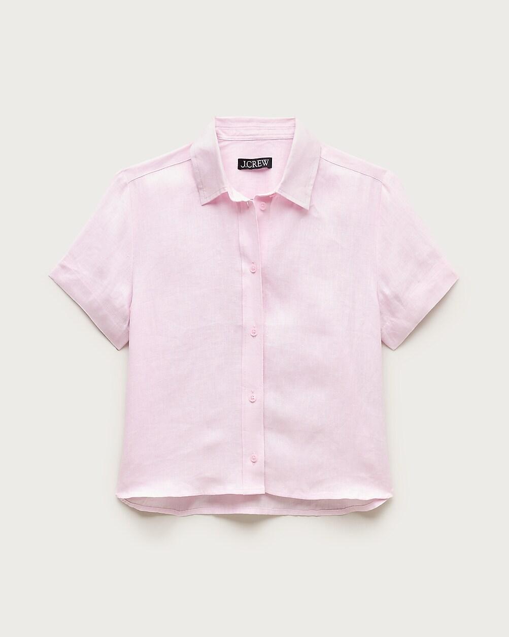 Gamine button-down shirt in linen by J.CREW