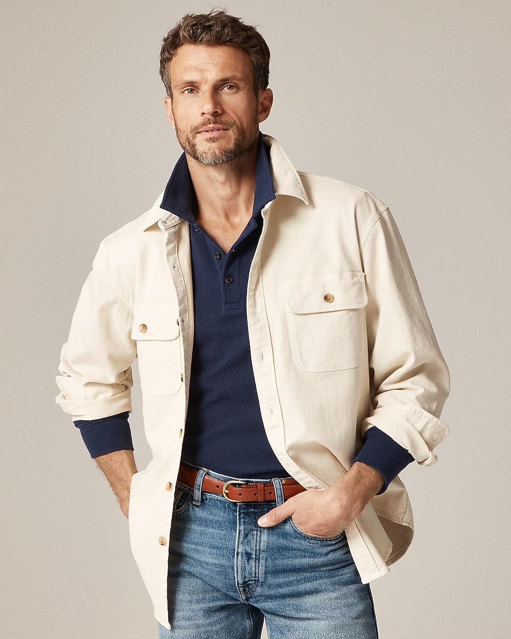 Garment-dyed twill overshirt by J.CREW