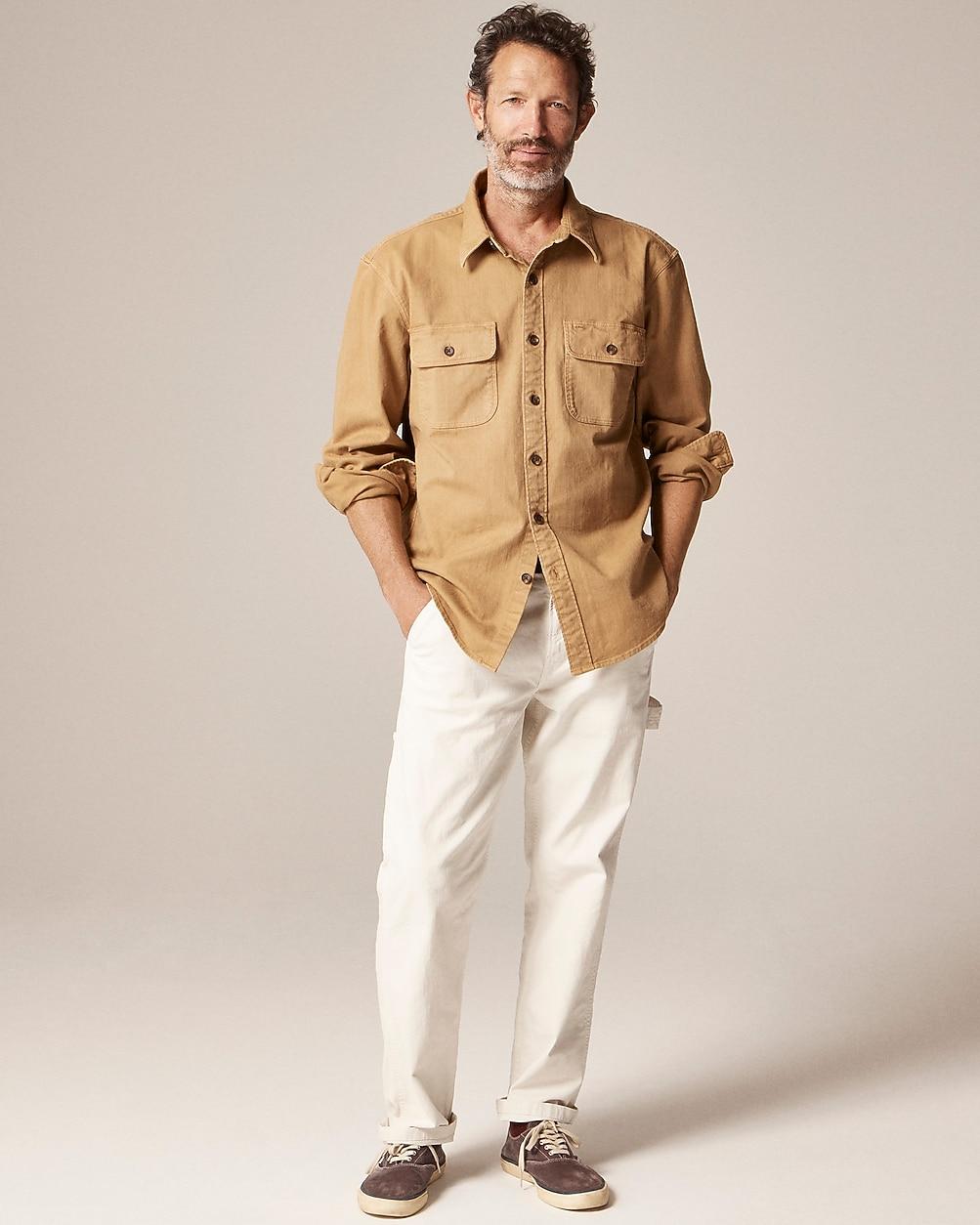 Garment-dyed twill overshirt by J.CREW