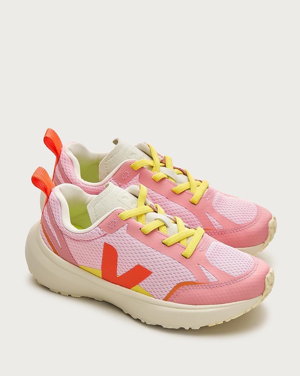Girls' Veja™ canary lace-up sneakers by J.CREW