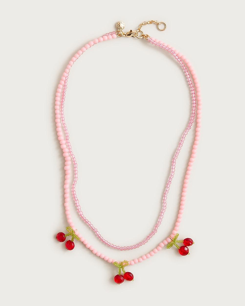Girls' beaded cherry necklaces set-of-two by J.CREW