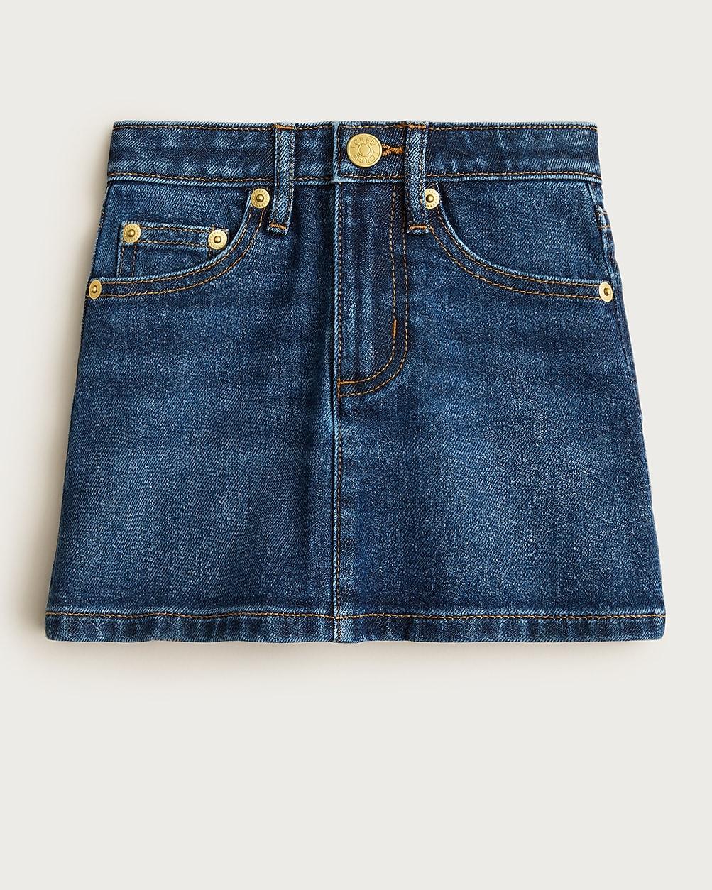Girls' classic stretch denim skirt by J.CREW