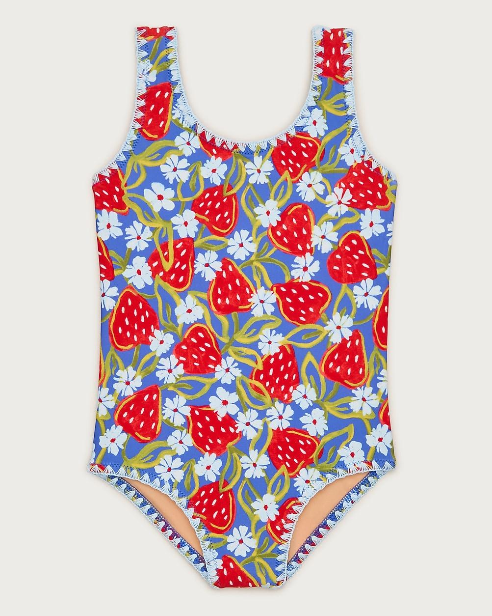 Girls' crochet-stitch one-piece swimsuit in prints by J.CREW