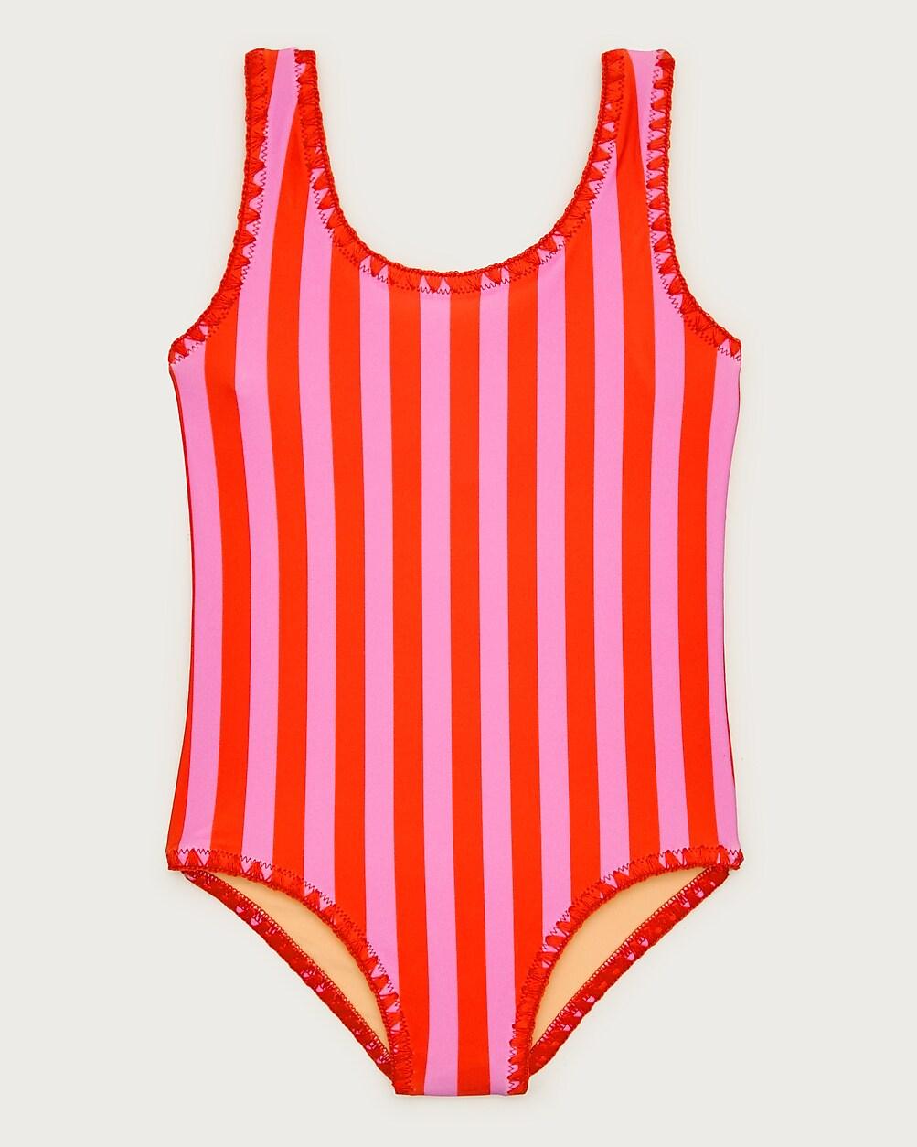 Girls' crochet-stitch one-piece swimsuit in prints by J.CREW
