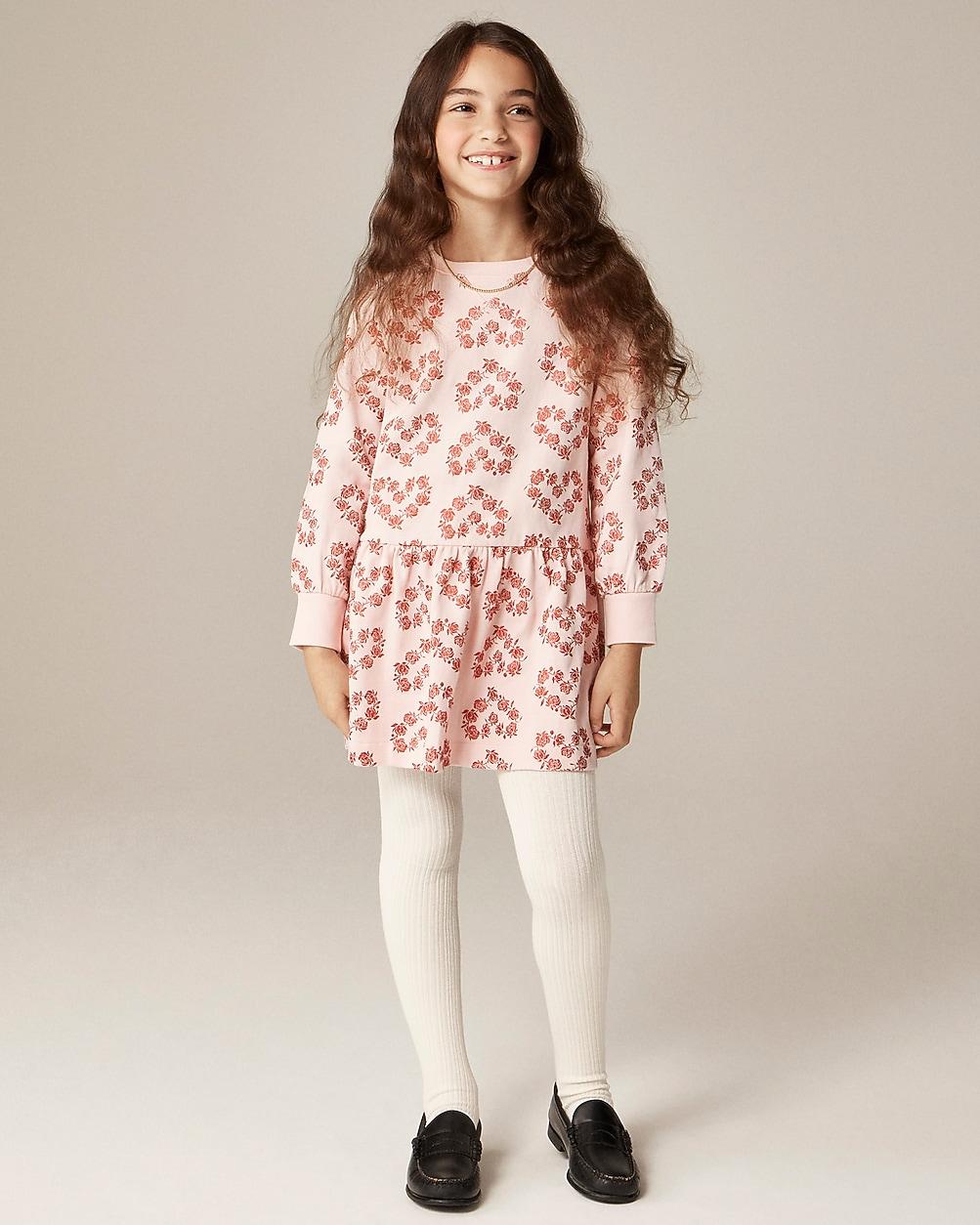 Girls' drop-waist sweatshirt-dress in terry by J.CREW