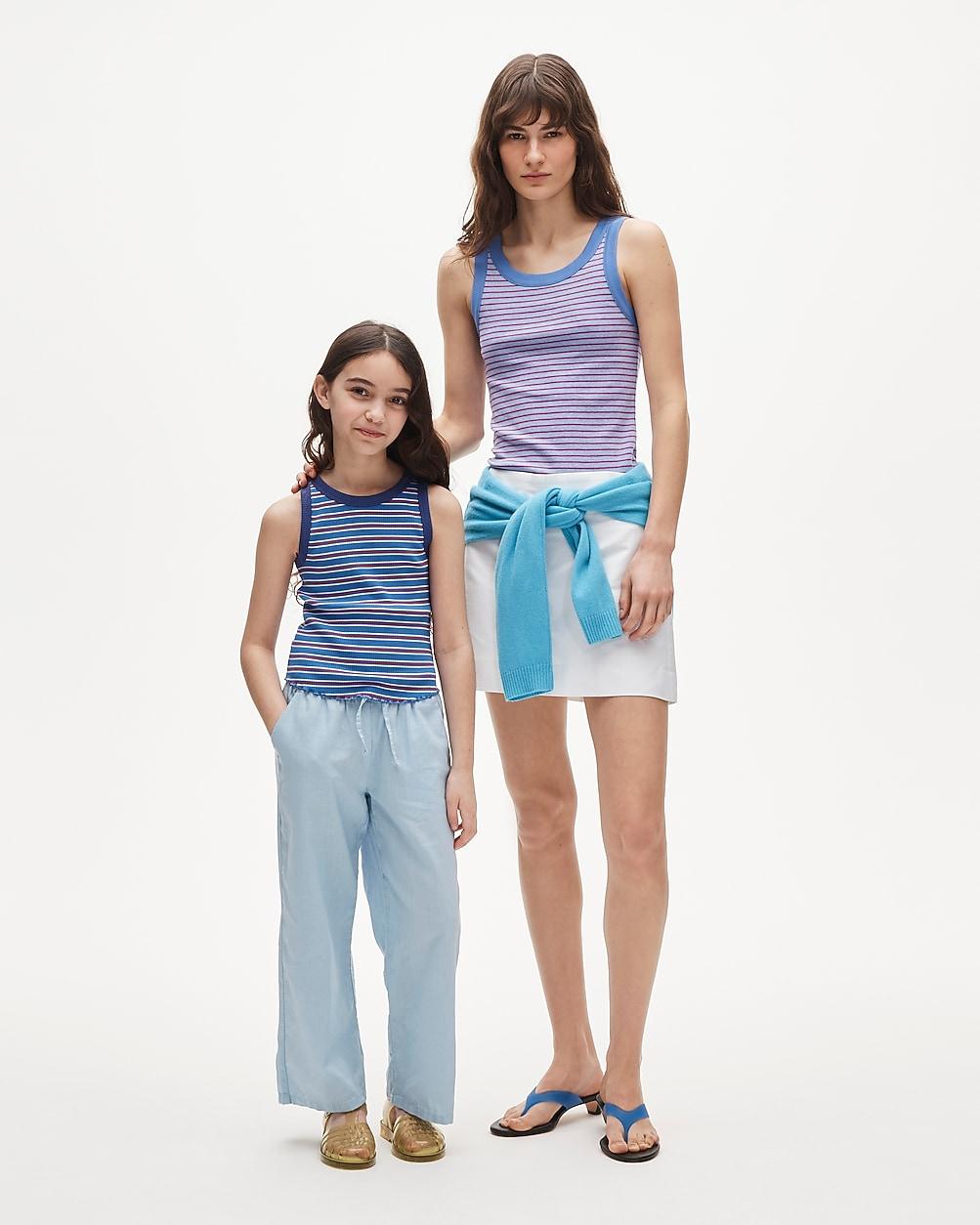 Girls' everyday tank top in vintage rib stripe by J.CREW