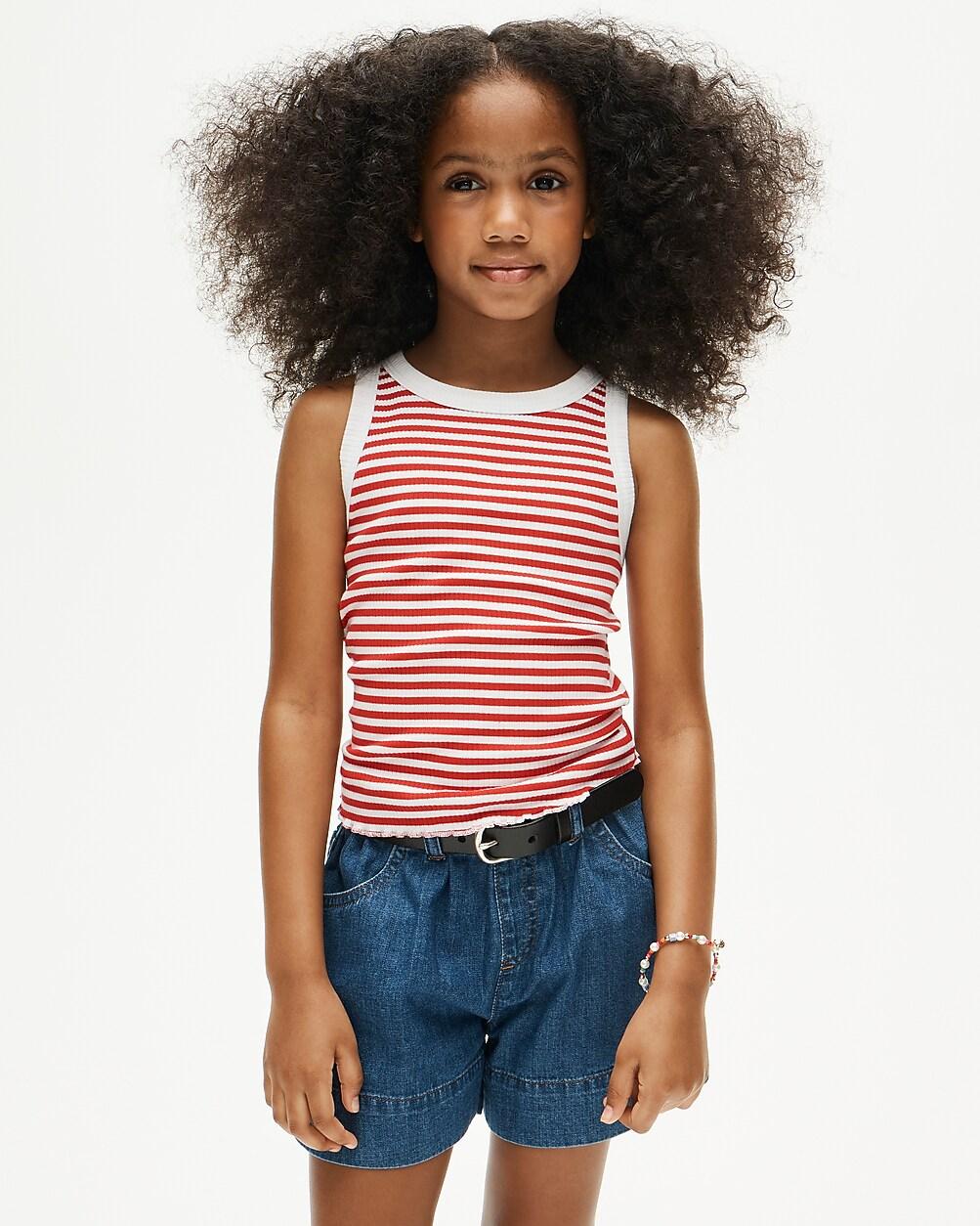 Girls' everyday tank top in vintage rib stripe by J.CREW
