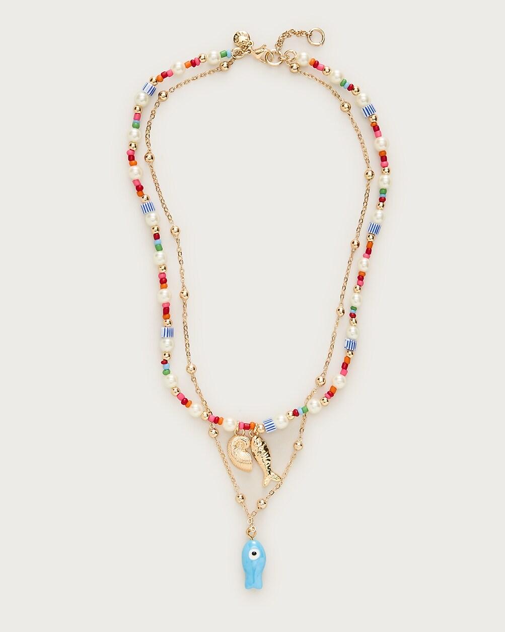Girls' fish charm layered necklace by J.CREW