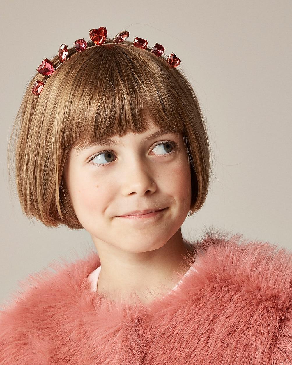 Girls' heart gem headband by J.CREW