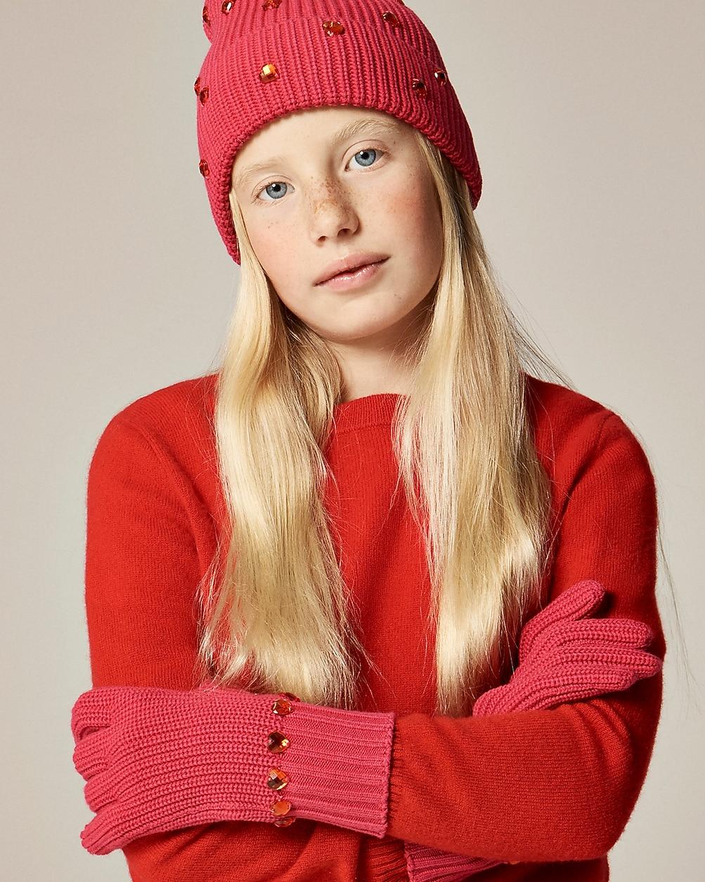 Girls' jewel-embellished gloves by J.CREW Girls' jewel-embellished gloves by J.CREW