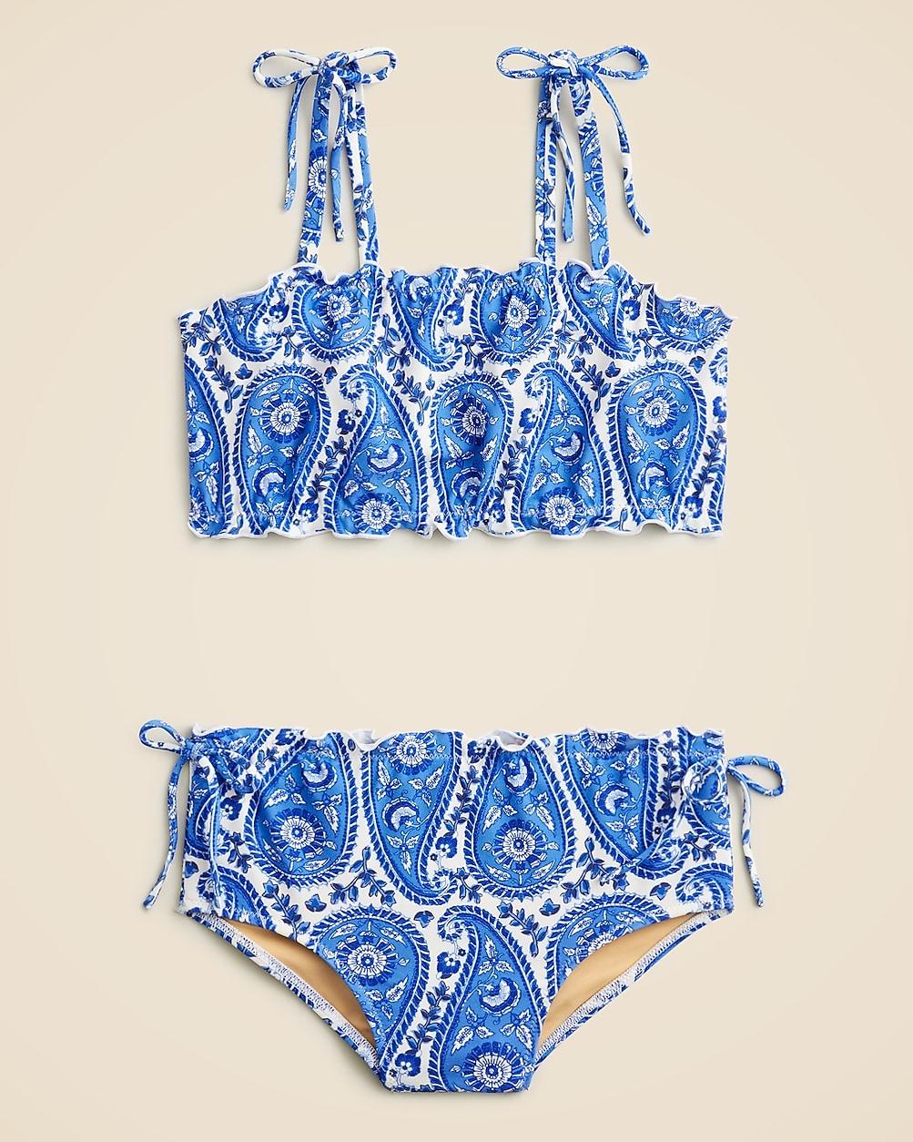 Girls' lettuce-edge two-piece swimsuit by J.CREW Girls' lettuce-edge two-piece swimsuit by J.CREW