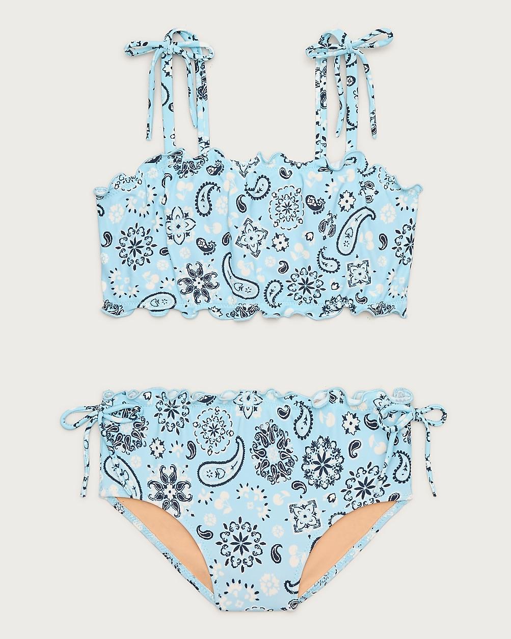 Girls' lettuce-edge two-piece swimsuit by J.CREW