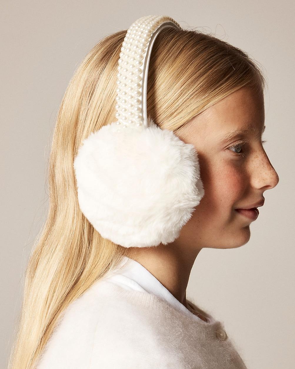 Girls' pearl-embellished earmuffs by J.CREW