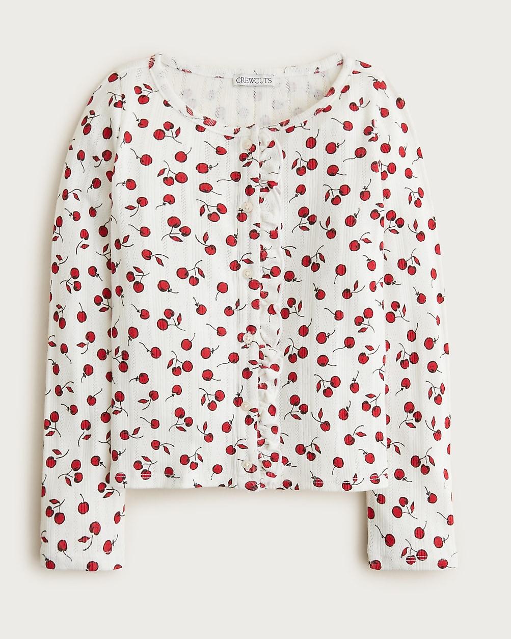 Girls' pointelle-knit cardigan top by J.CREW
