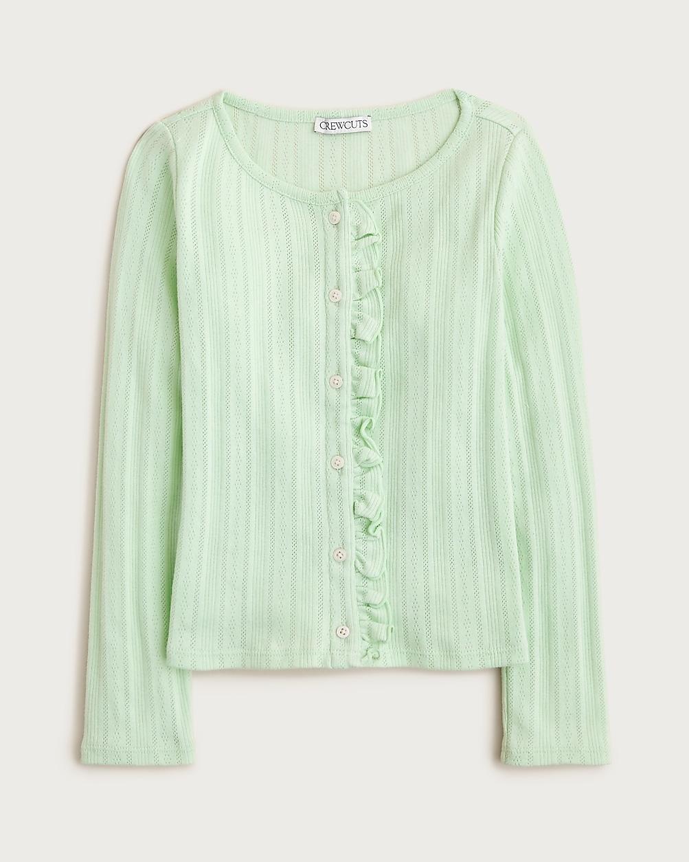 Girls' pointelle-knit cardigan top by J.CREW
