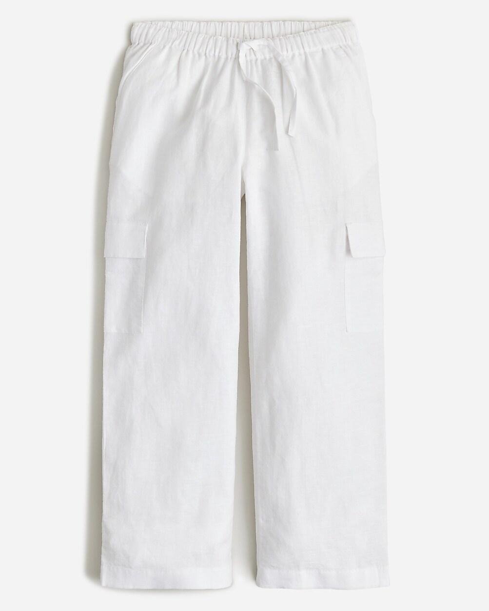 Girls' pull-on cargo pant in linen blend by J.CREW