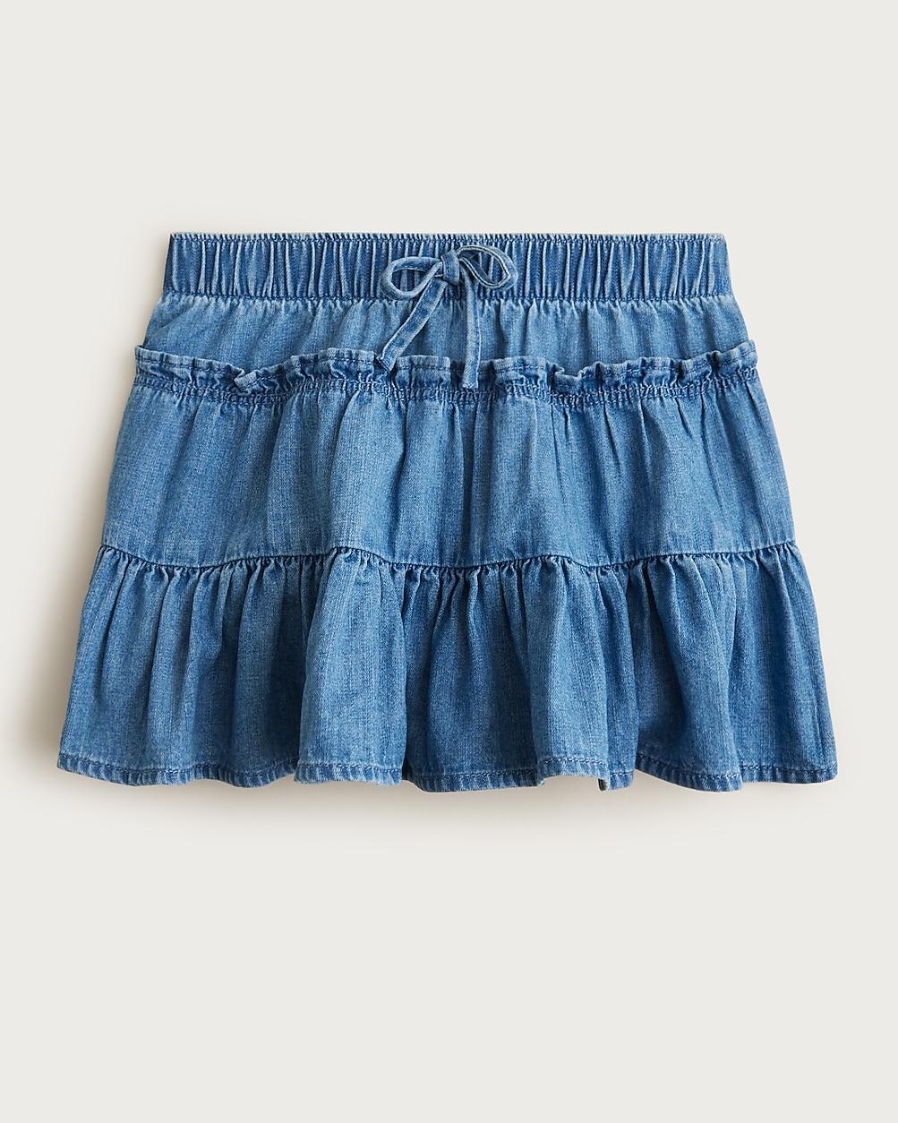 Girls' pull-on chambray skirt by J.CREW