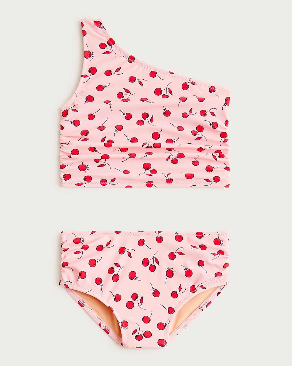 Girls' ruched one-shoulder two-piece swimsuit by J.CREW