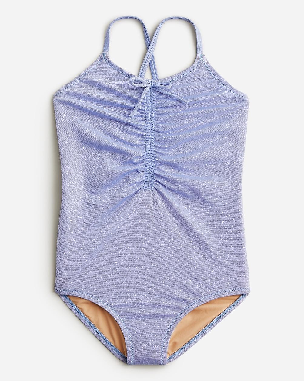 Girls' ruched shimmer one-piece swimsuit by J.CREW