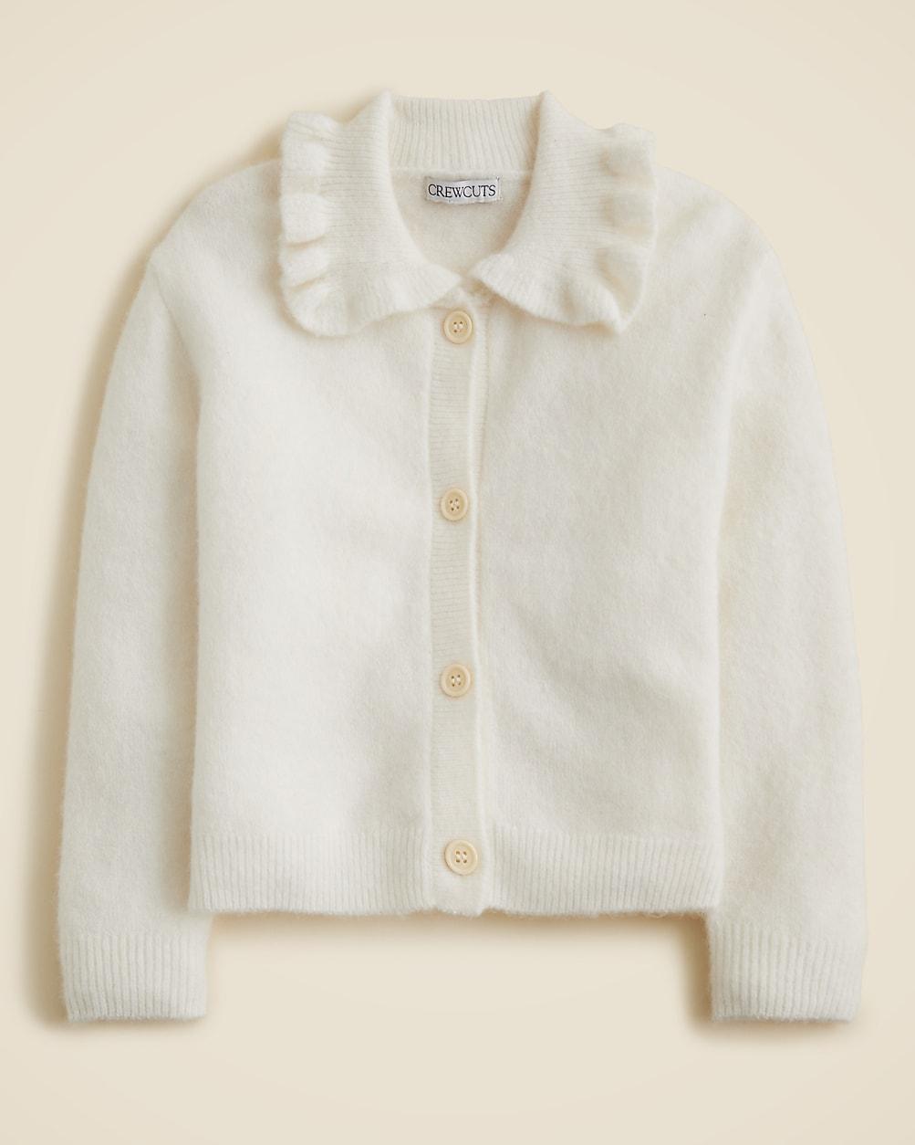 Girls' ruffle-collar cardigan in Supersoft yarn by J.CREW