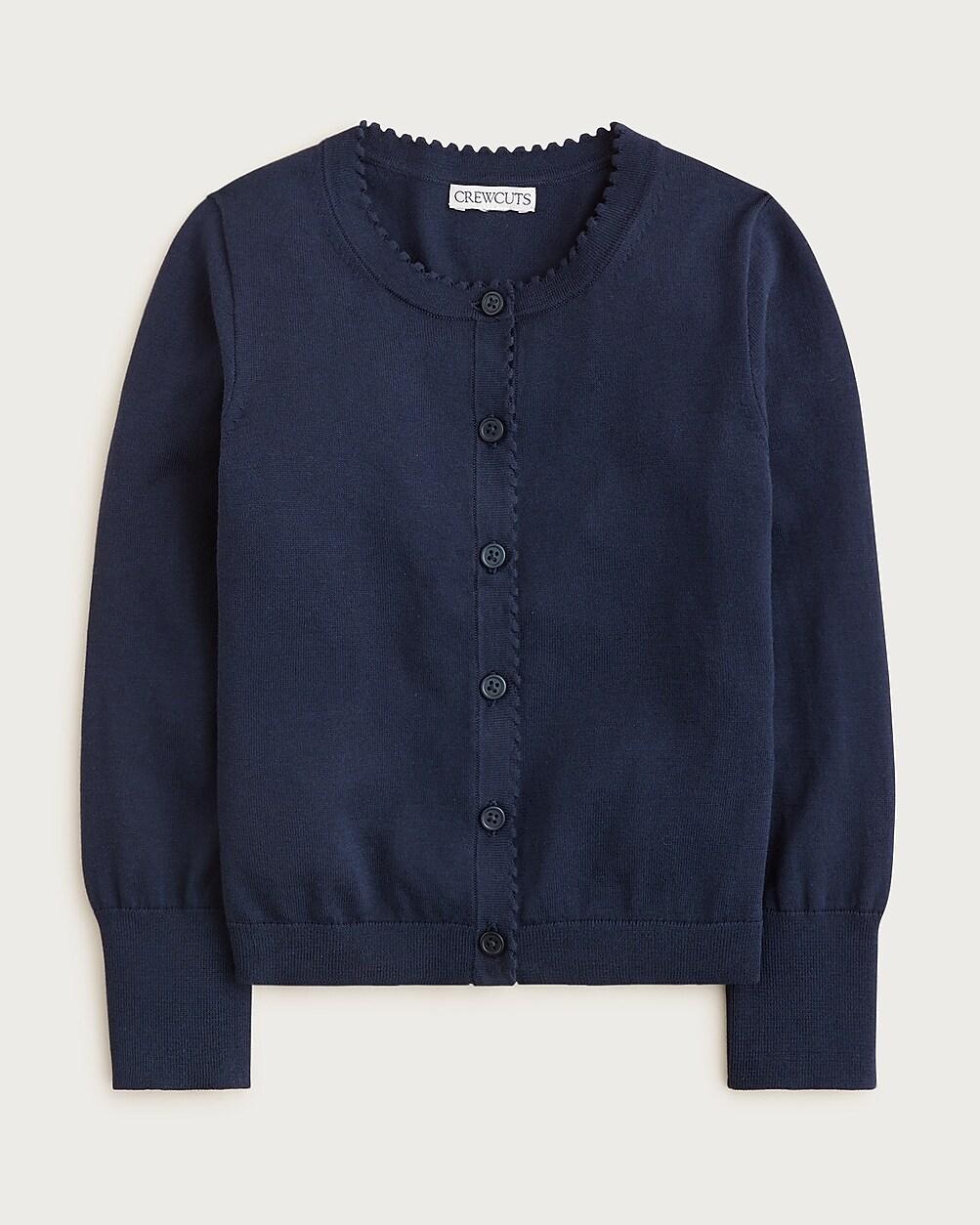 Girls' scalloped lightweight cotton cardigan by J.CREW