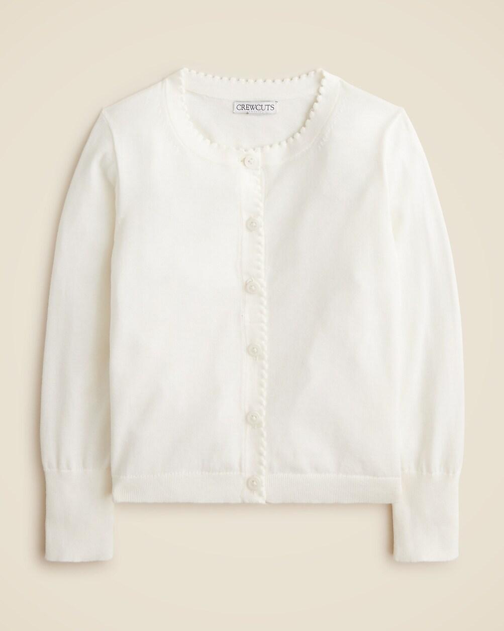 Girls' scalloped lightweight cotton cardigan by J.CREW