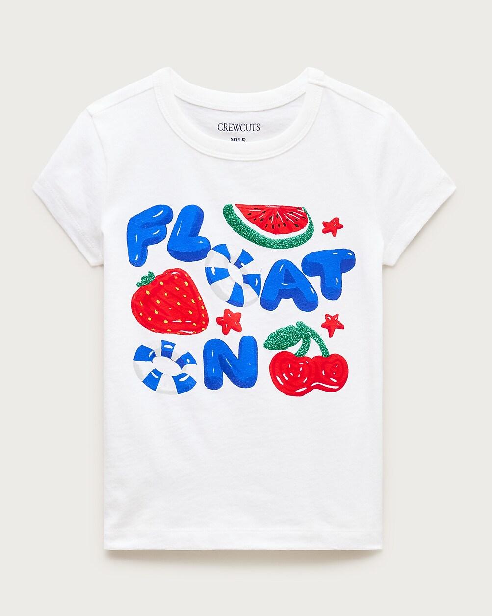 "Girls' short-sleeve ""Float on"" graphic T-shirt with glitter" by J.CREW