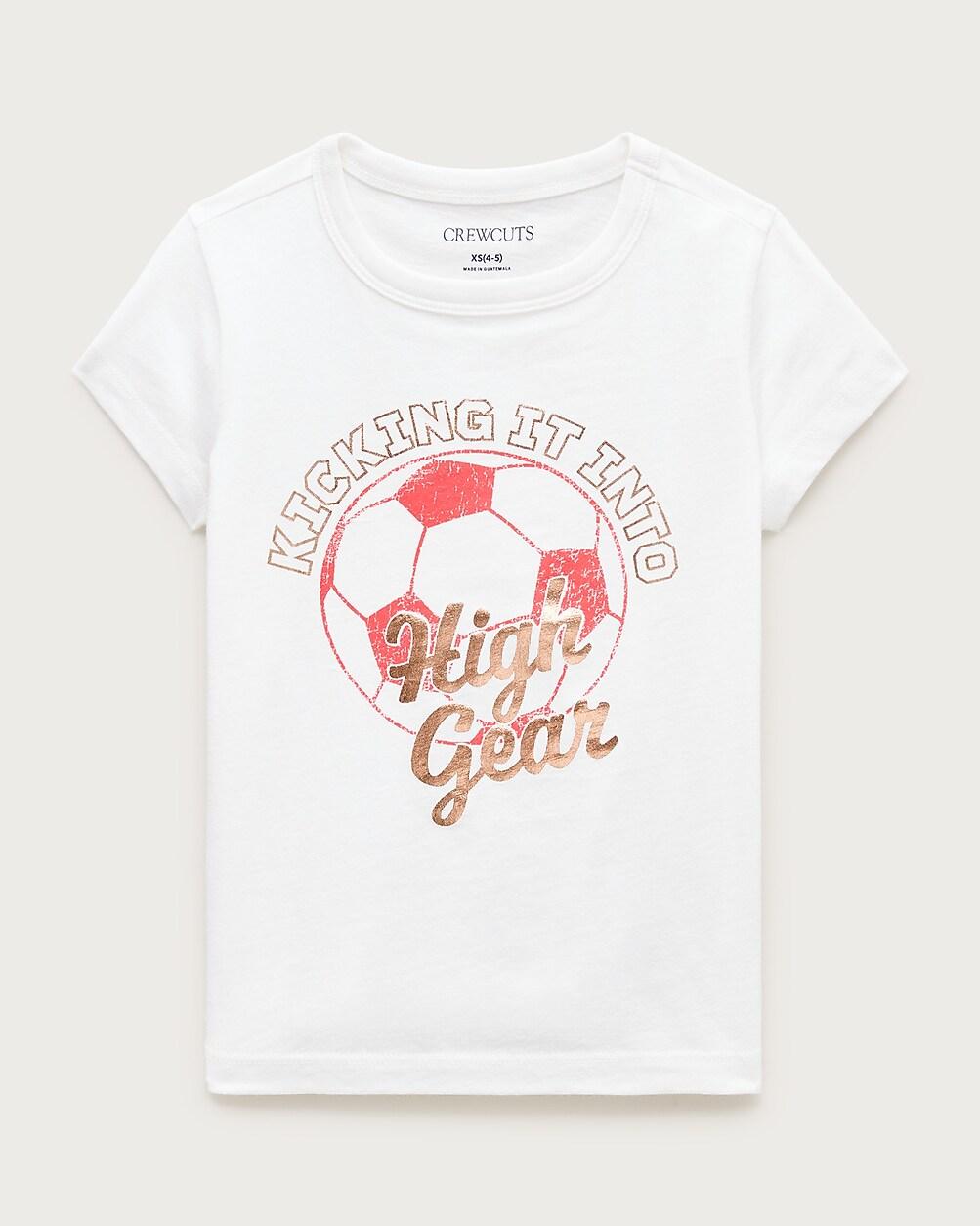 "Girls' short-sleeve ""High gear"" graphic T-shirt with metallic foil" by J.CREW