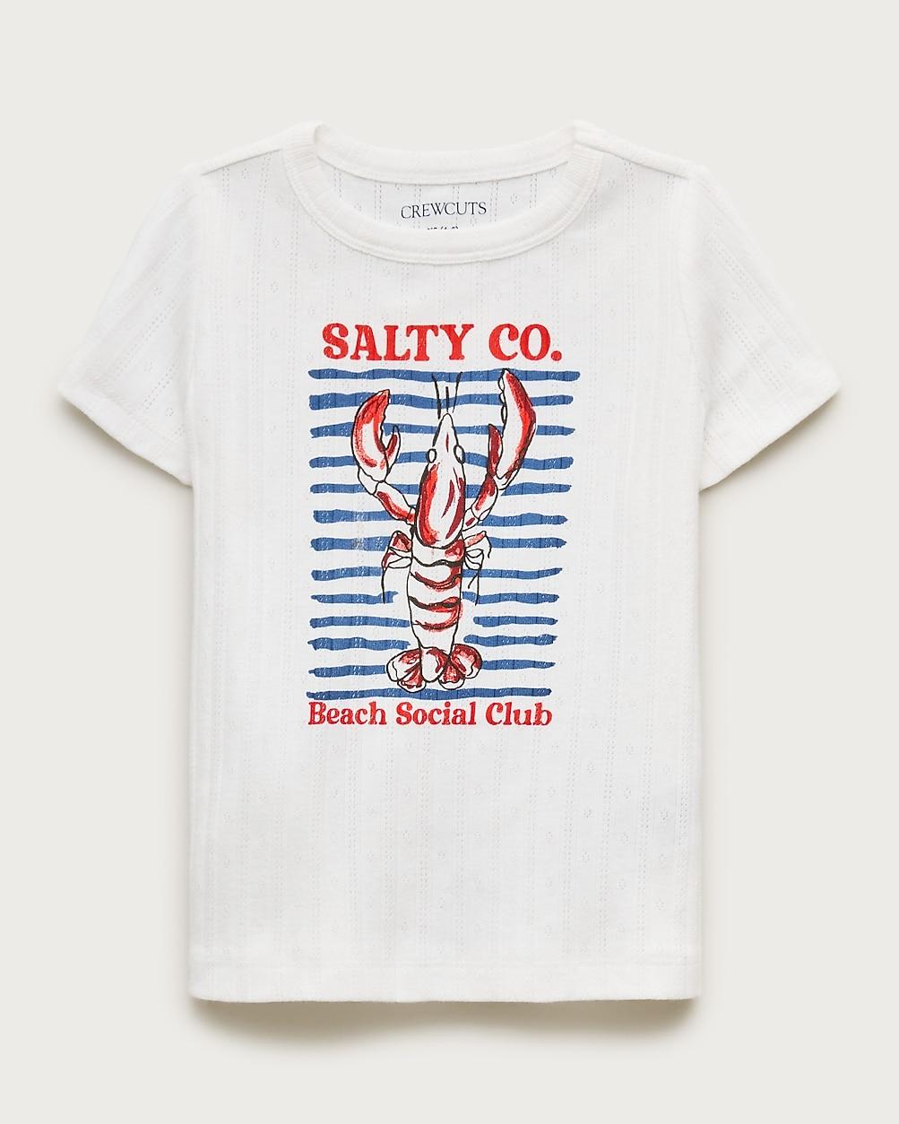 "Girls' short-sleeve ""Salty Co"" graphic T-shirt with pointelle" by J.CREW