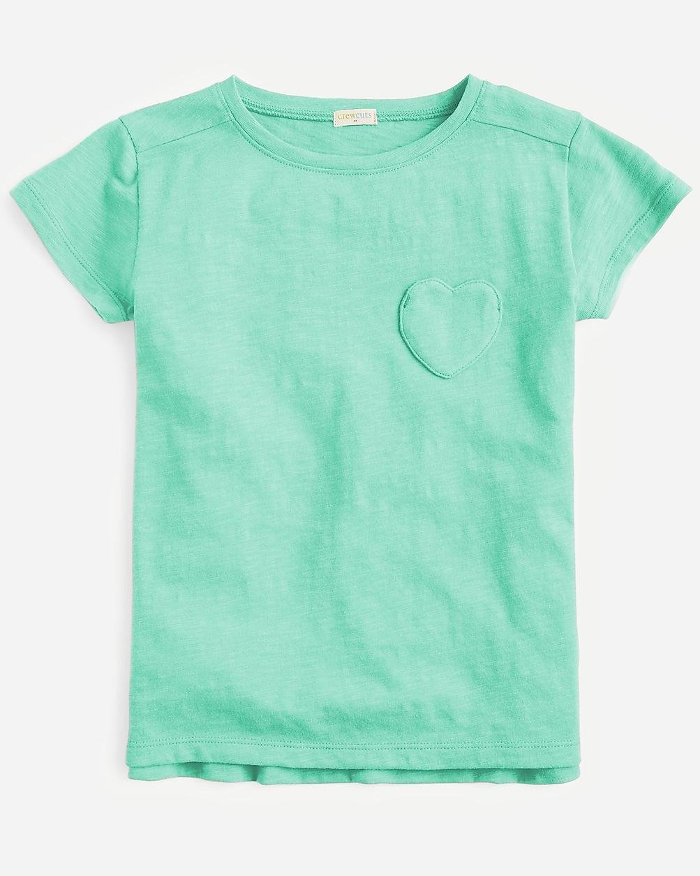 Girls' short-sleeve heart-pocket T-shirt by J.CREW