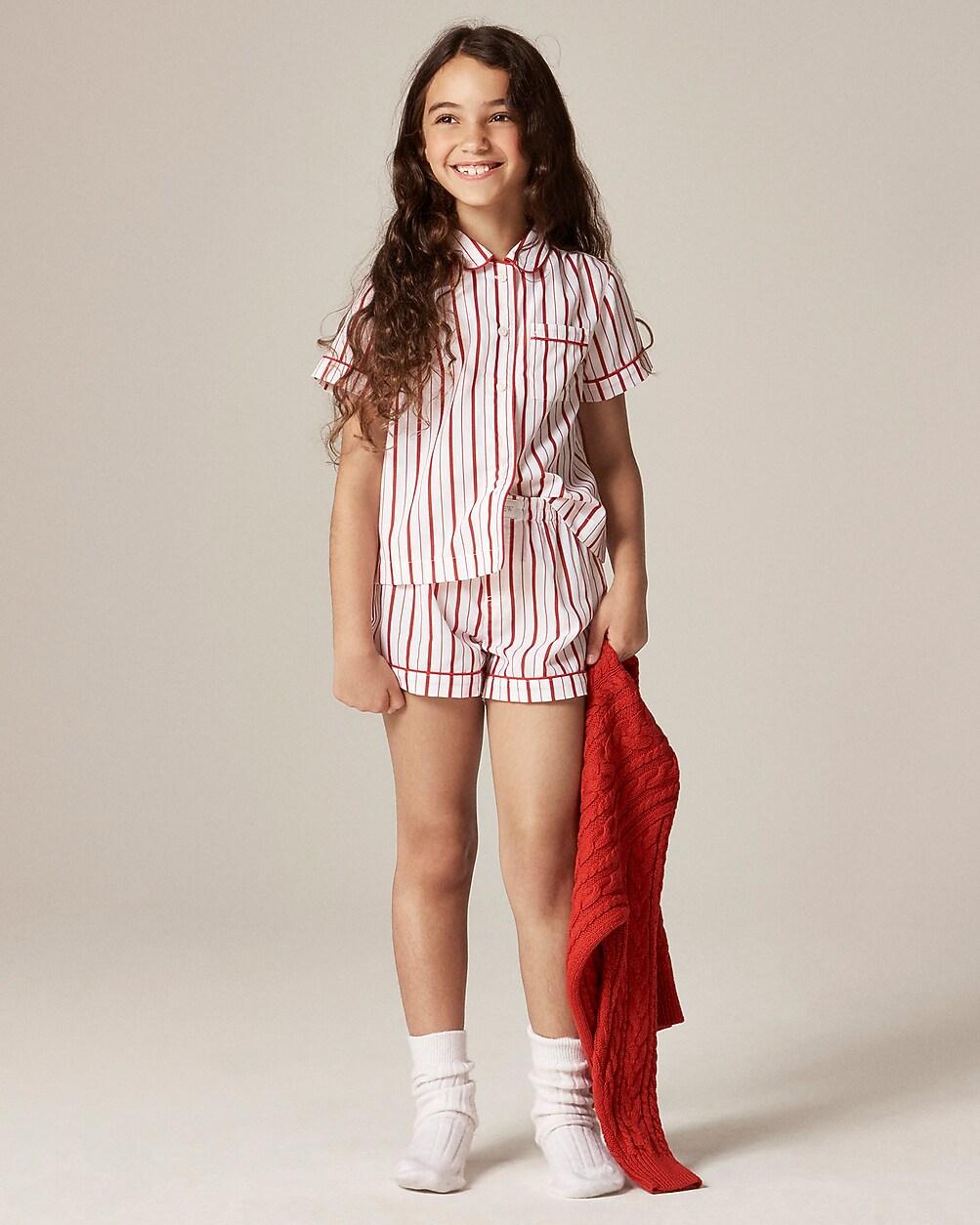 Girls' short-sleeve pajama set in prints by J.CREW
