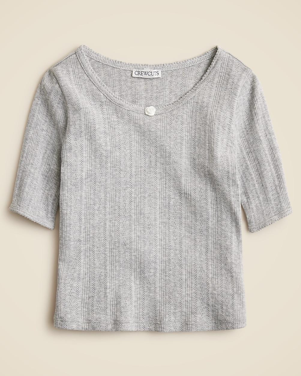 Girls' short-sleeve pointelle T-shirt by J.CREW