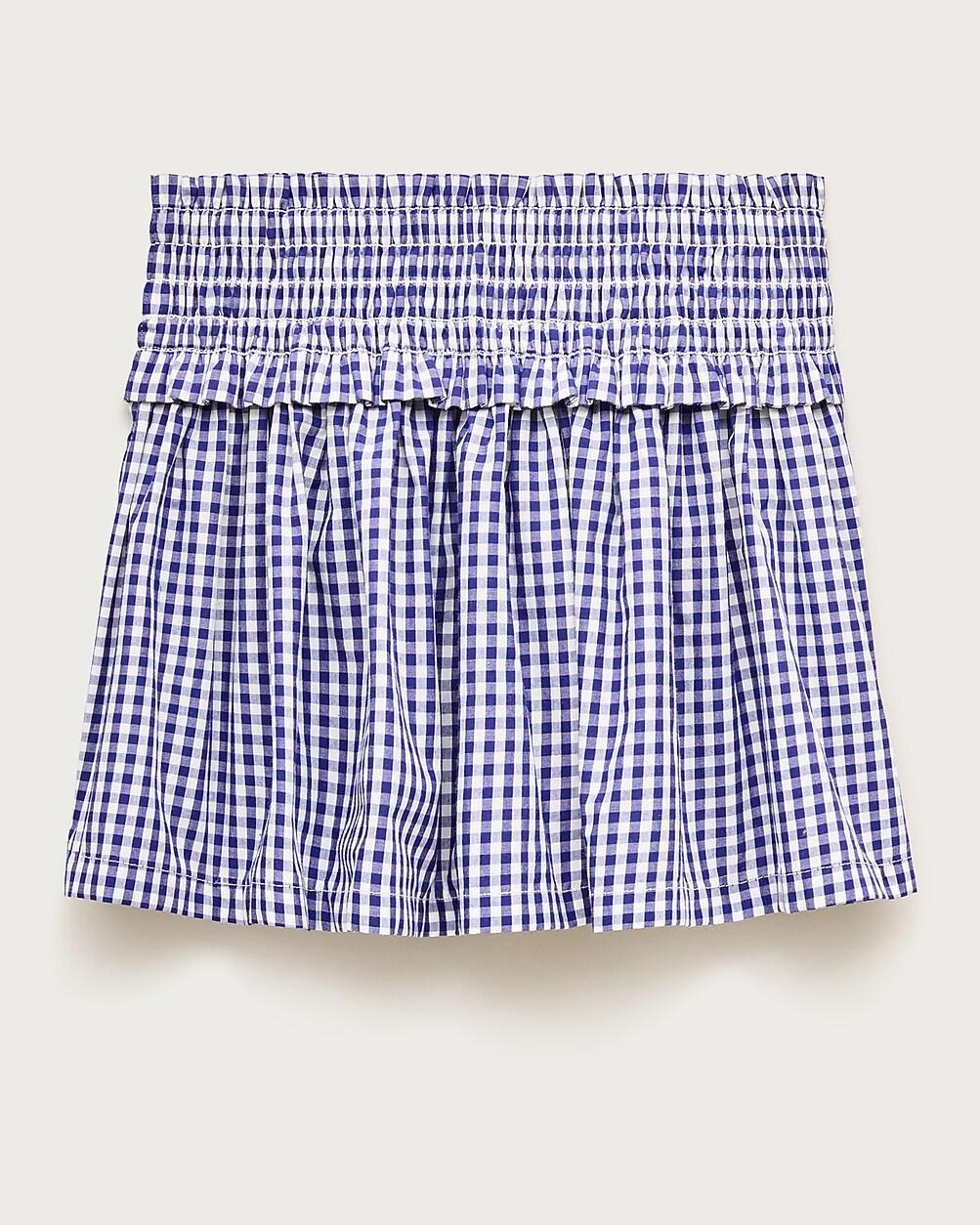Girls' smocked-waist skirt in cotton poplin by J.CREW