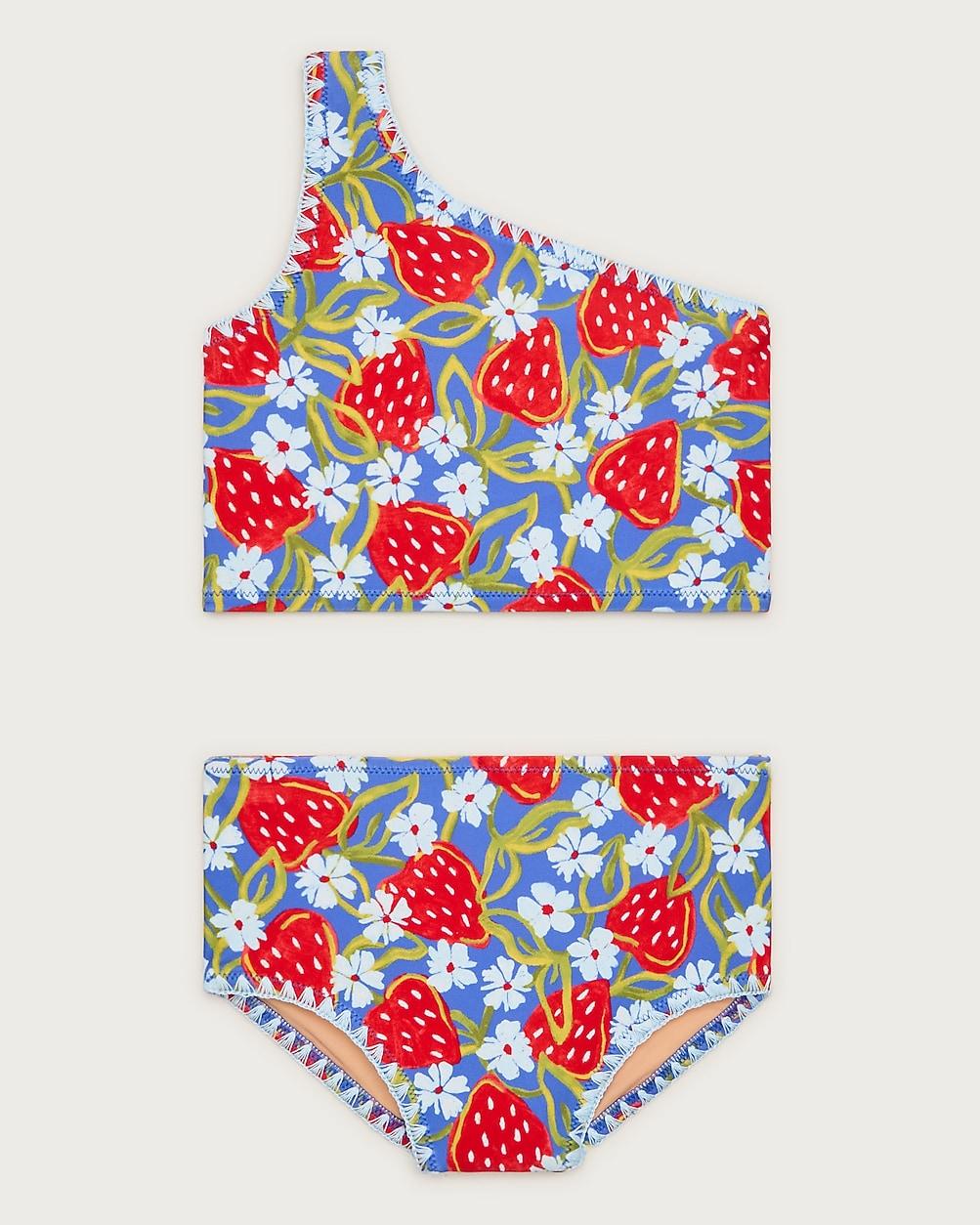 Girls' stitched one-shoulder two-piece swimsuit by J.CREW