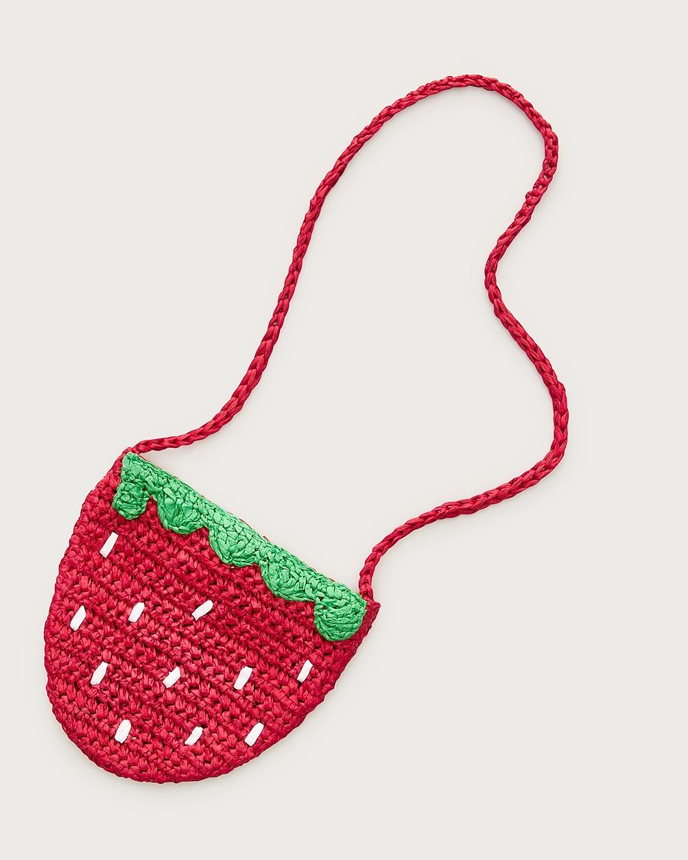 Girls' straw strawberry purse by J.CREW