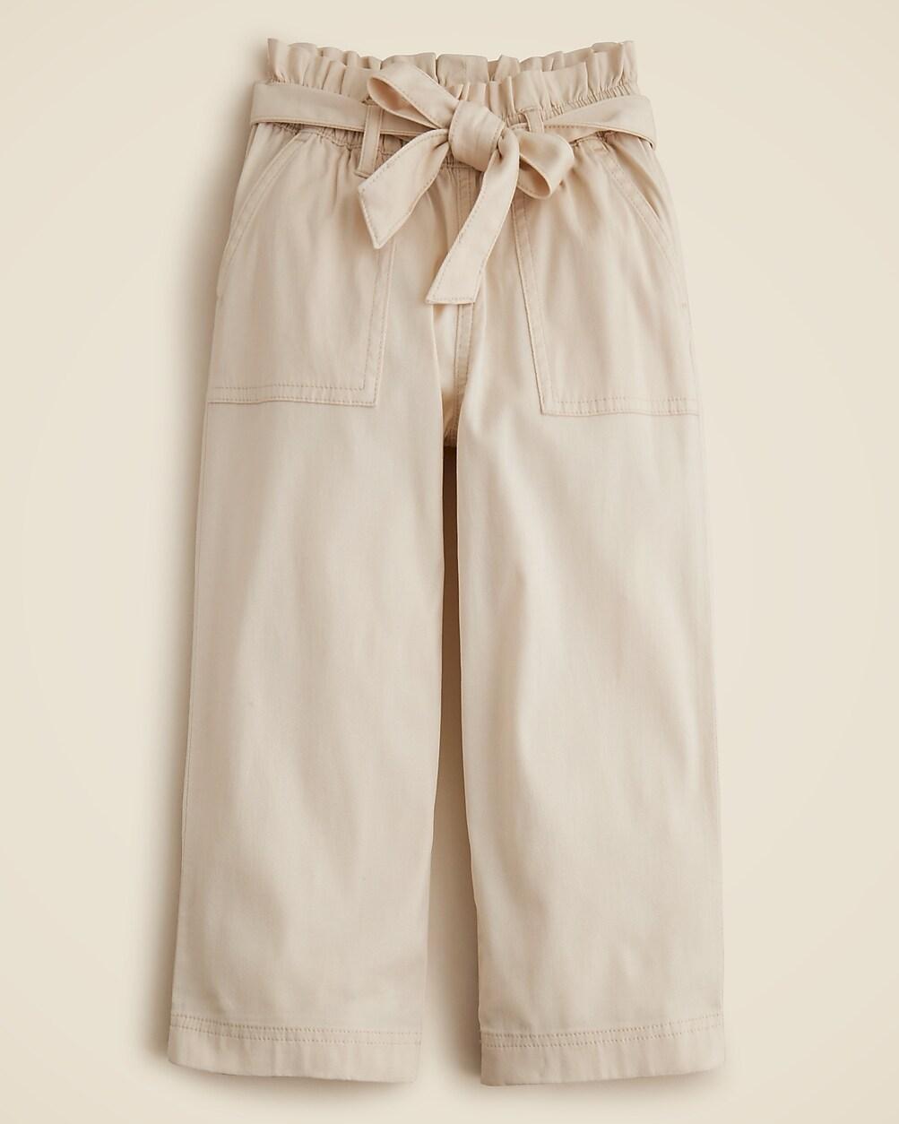 Girls' tie-waist pant in drapey twill by J.CREW