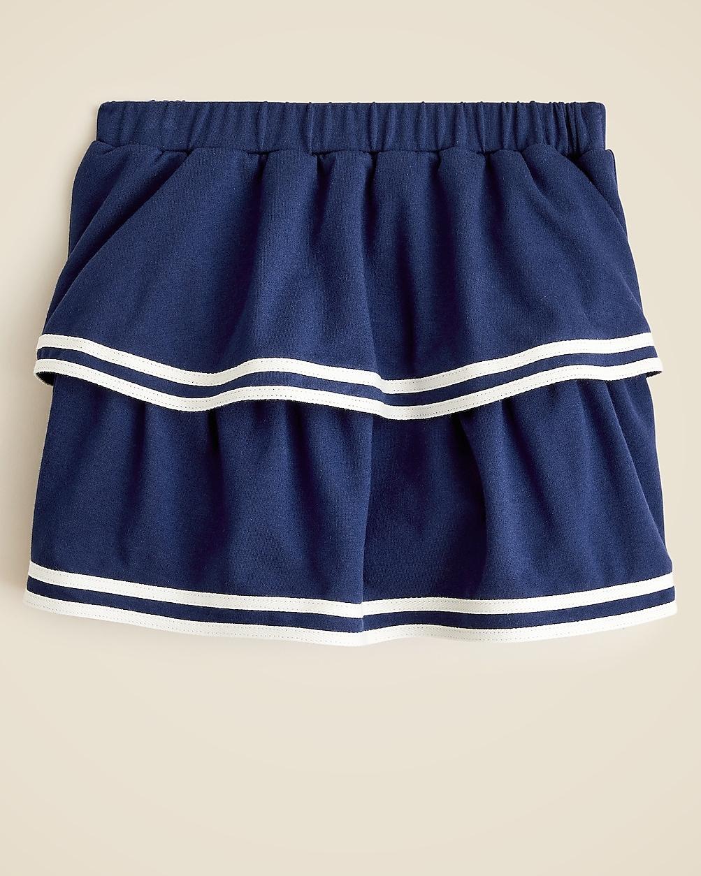 Girls' tiered Sailor skirt in terry by J.CREW