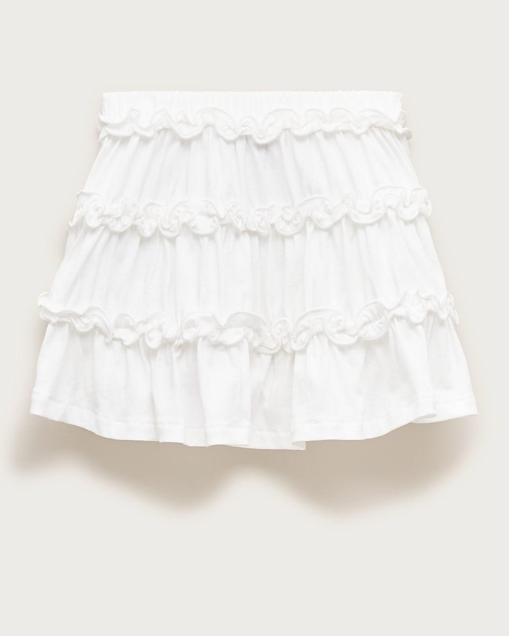 Girls' tiered lettuce-edge skirt in broken-in-jersey by J.CREW