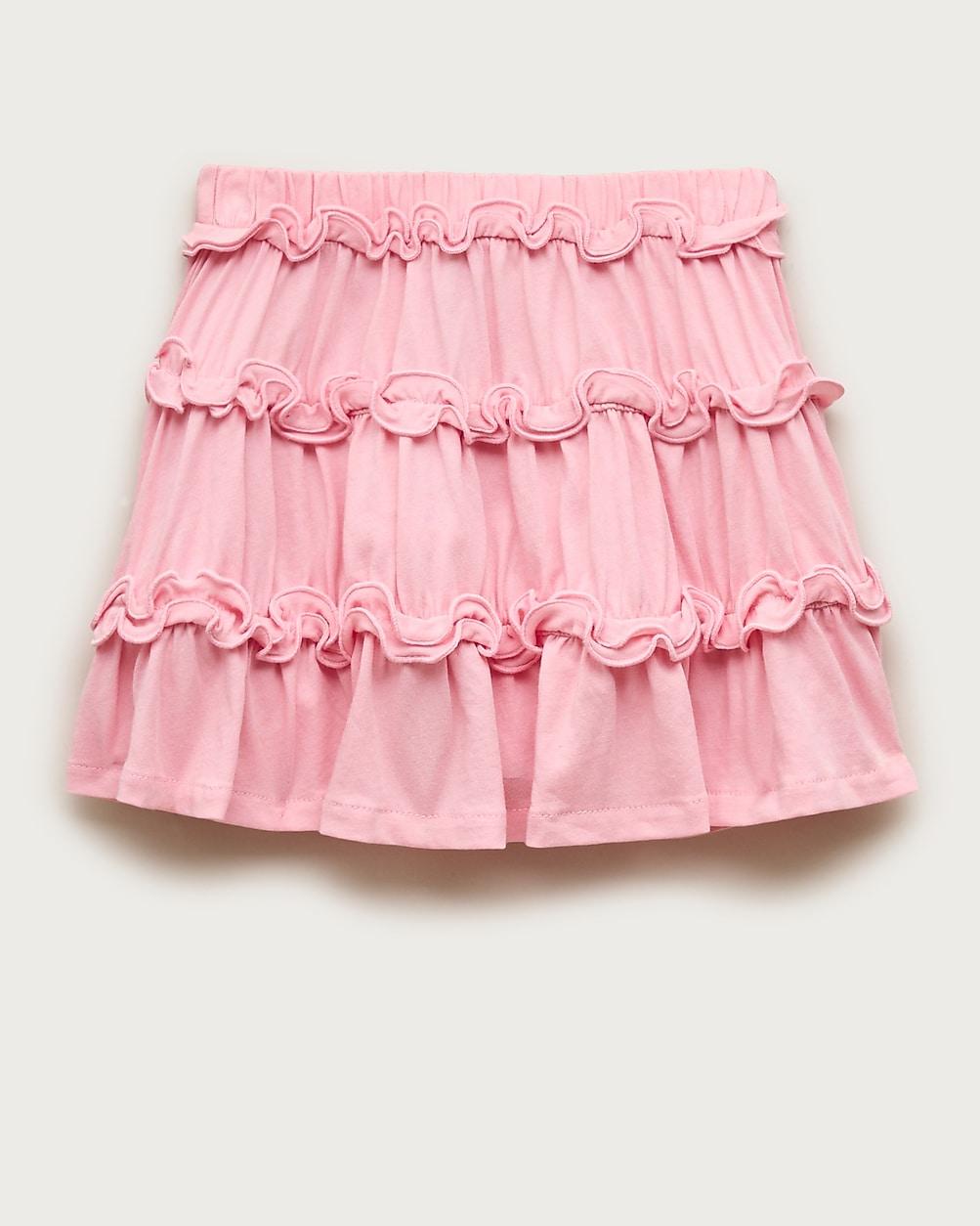 Girls' tiered lettuce-edge skirt in broken-in-jersey by J.CREW