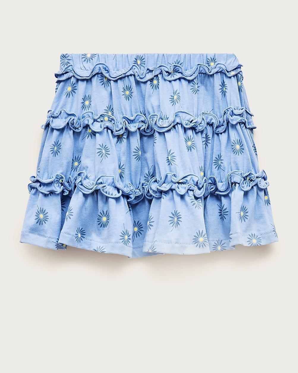 Girls' tiered lettuce-edge skirt in broken-in-jersey by J.CREW