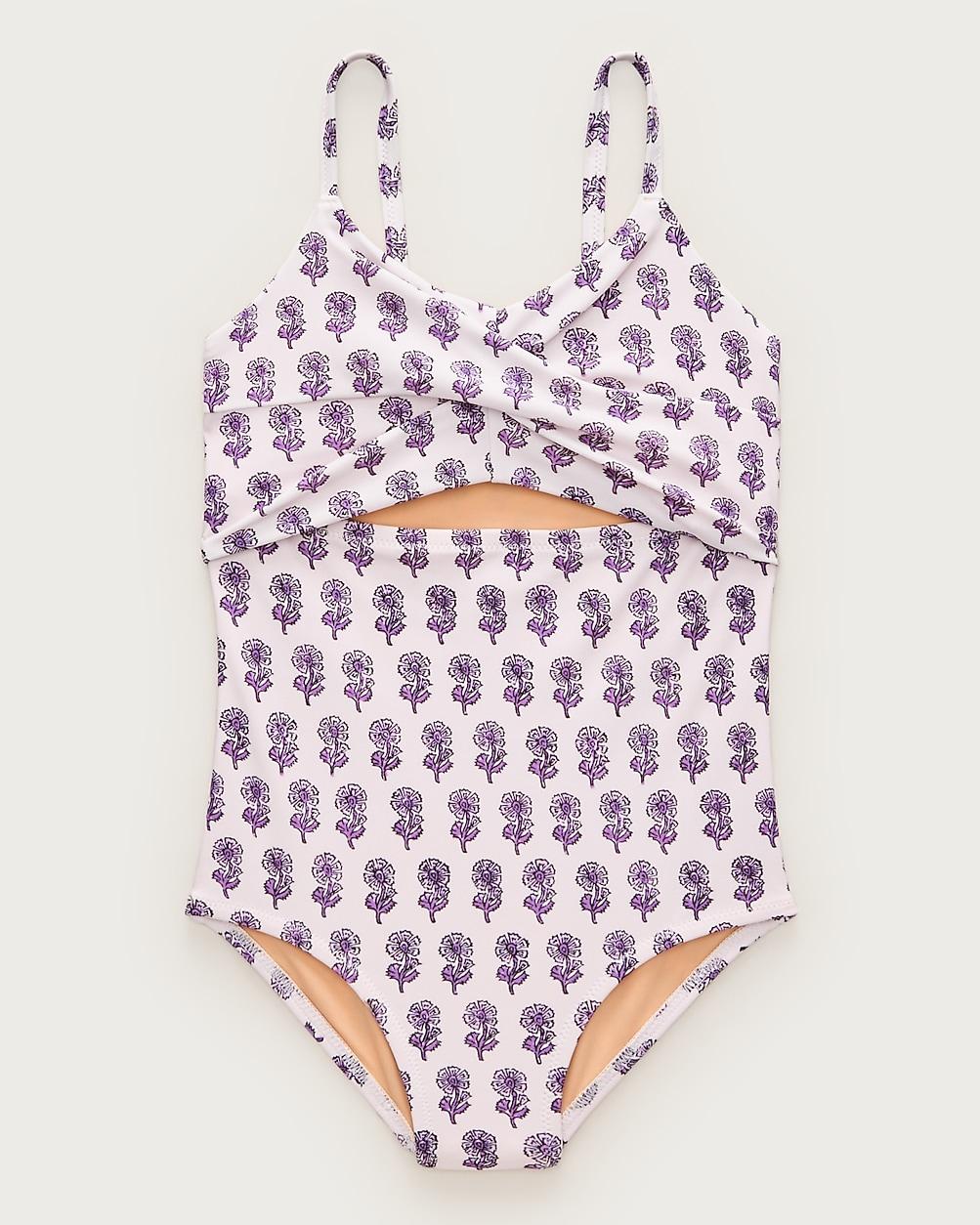 Girls' twist-front one-piece swimsuit by J.CREW