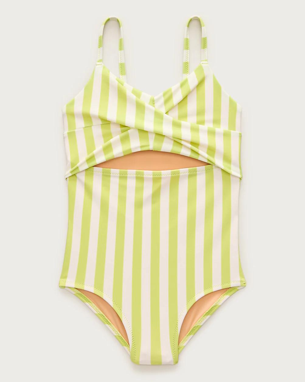Girls' twist-front one-piece swimsuit by J.CREW