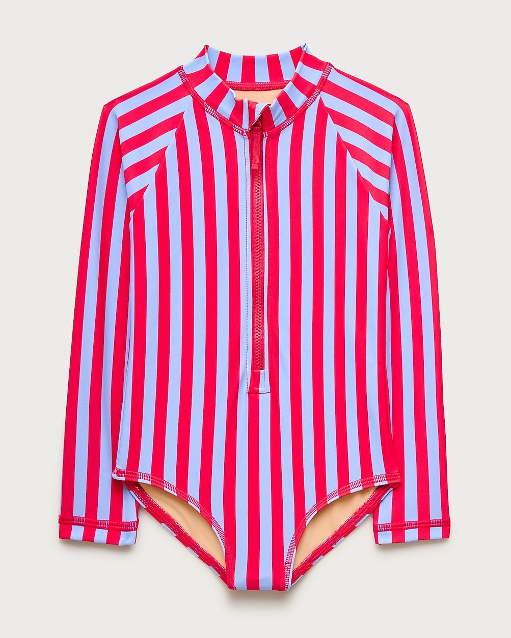 Girls' zip-up rash guard one-piece by J.CREW