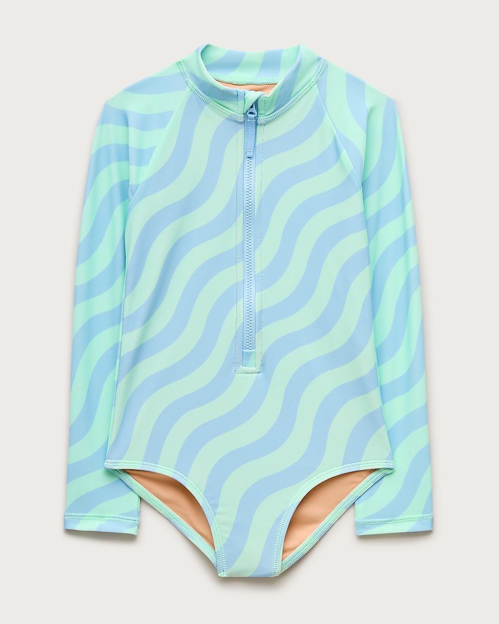 Girls' zip-up rash guard one-piece by J.CREW