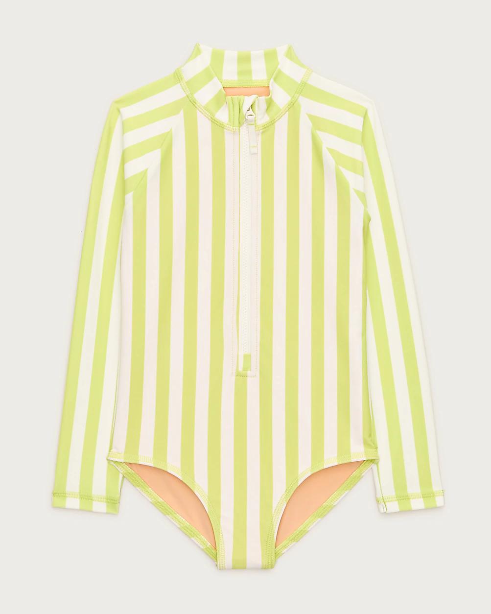 Girls' zip-up rash guard one-piece swimsuit by J.CREW