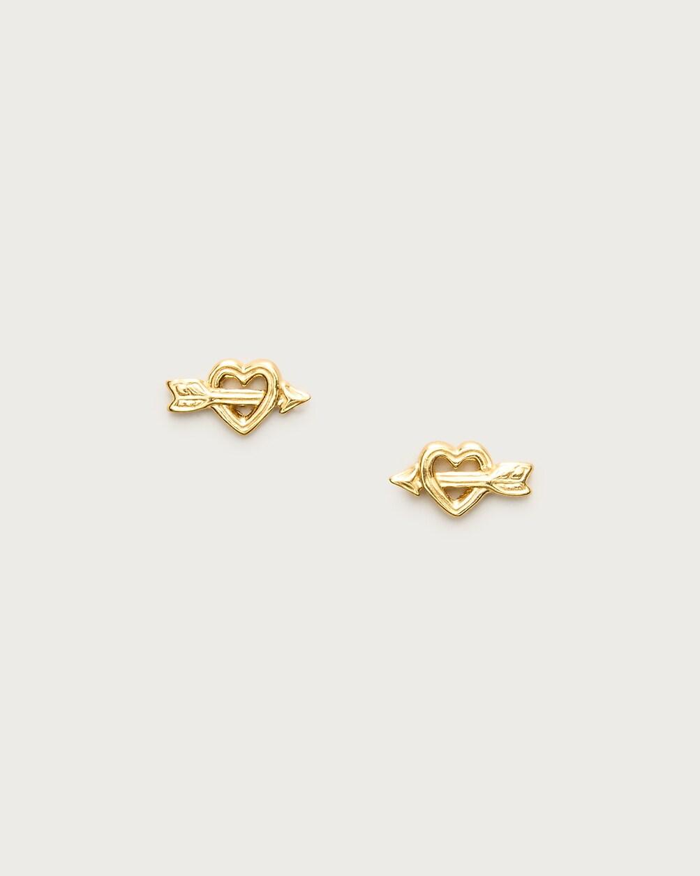 Gold vermeil heart and arrow earrings by J.CREW