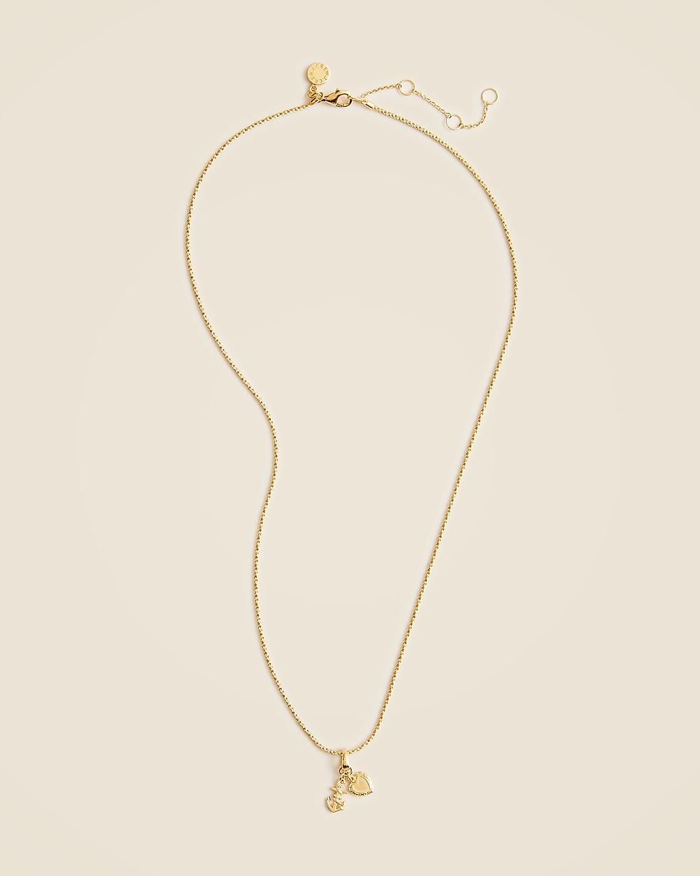 Gold vermeil heart charm necklace by J.CREW